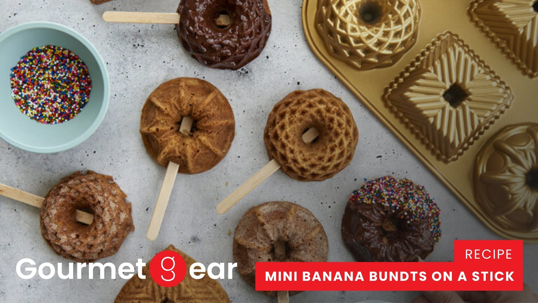 Recipe - Mini Banana Bundts on a Stick - Gourmet Gear