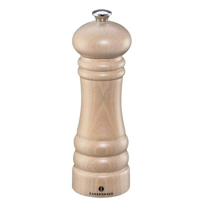 Zassenhaus Berlin Pepper Mill 18cm - Beechwood Natural