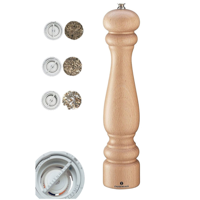 Zassenhaus Potsdam Pepper Mill 30cm - Beechwood Natural