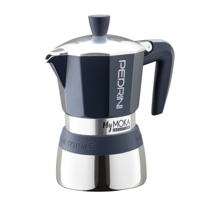 Pedrini 6 Cup Induction Coffee Maker - Navy