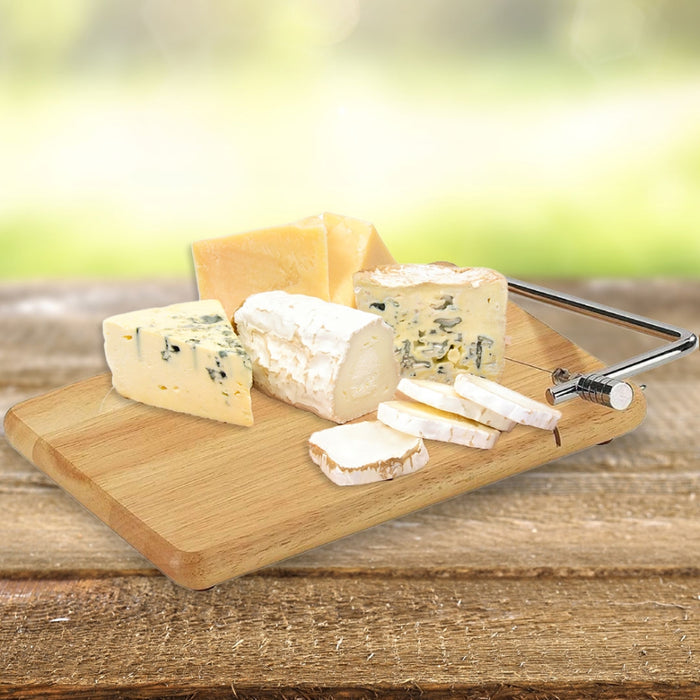 Zassenhaus Rubber Wood Cheese Board with Slicer - Beechwood Natural