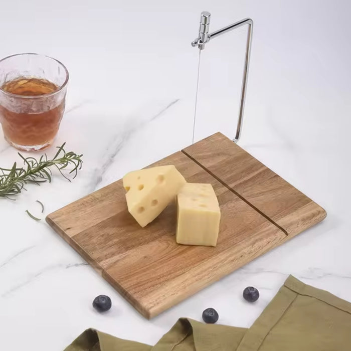 Zassenhaus Rubber Wood Cheese Board with Slicer - Beechwood Natural