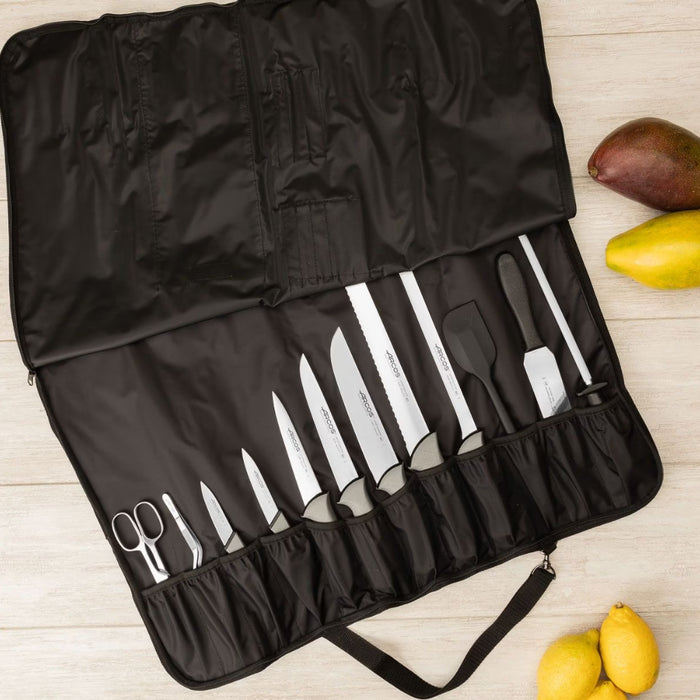 Black 12 Piece Knife Roll Bag