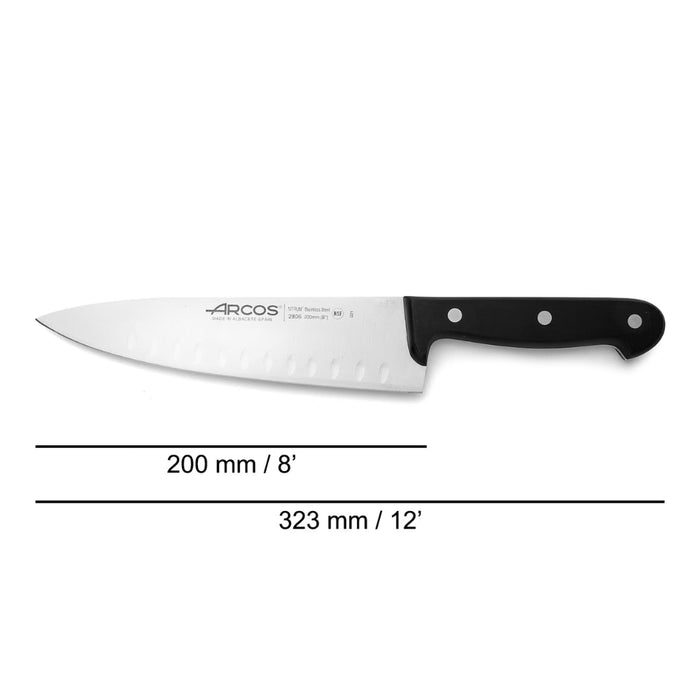 Universal Forged Chef's Knife with Granton Edge 200mm - Gourmet Gear