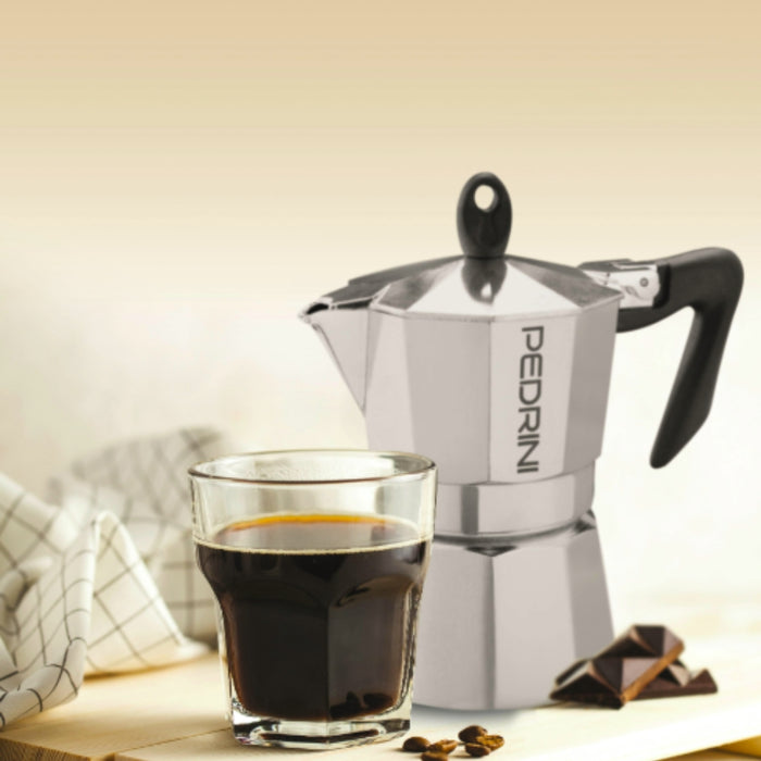 Pedrini Aluminium Polished Coffee Maker - 2 Sizes