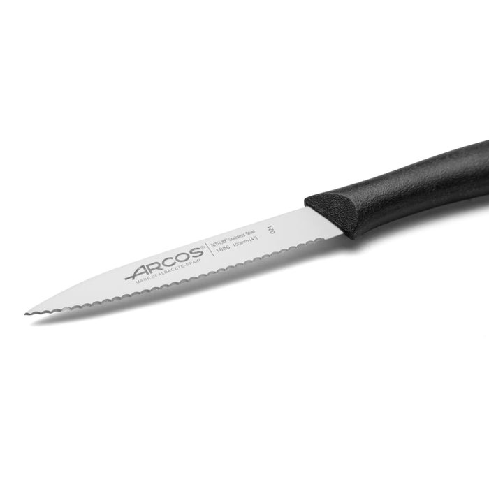 Nova Serrated Paring Knife - 100mm in various coloured handles