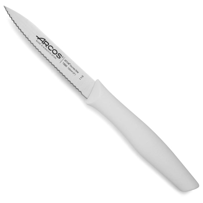 Nova Serrated Paring Knife - 100mm in various coloured handles