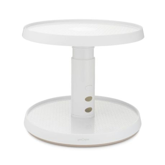 YouCopia Crazy Susan 2-Tier Turntable - White