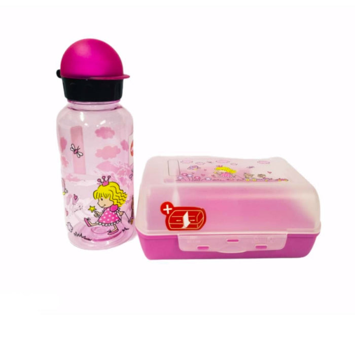 Emsa Kids Drinking Bottle 400ml & Lunch Box - Princess