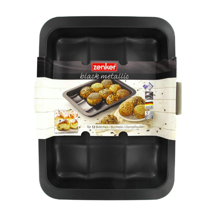 Zenker Black Metallic 12 Bread Roll Baking Pan 36.5x27.5cm