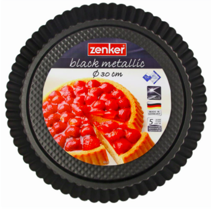 Zenker Black Metallic Fruit Tart Tin with rolled edge 30cm