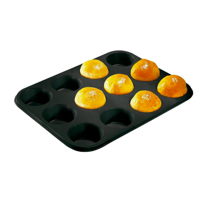 Zenker Black Metallic 12 Cup Muffin Tin - 36.5x27.5cm