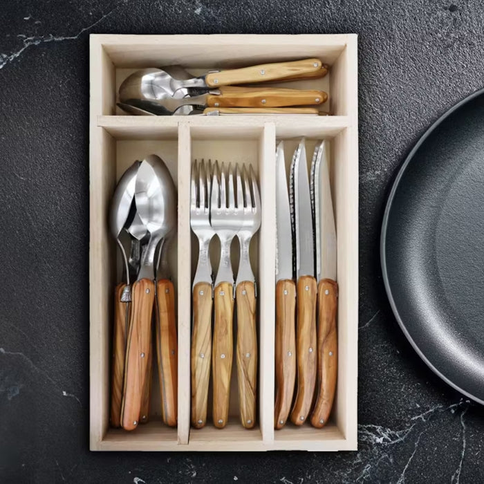 Andre Verdier YC Cutlery Set 16pc - Olive Wood