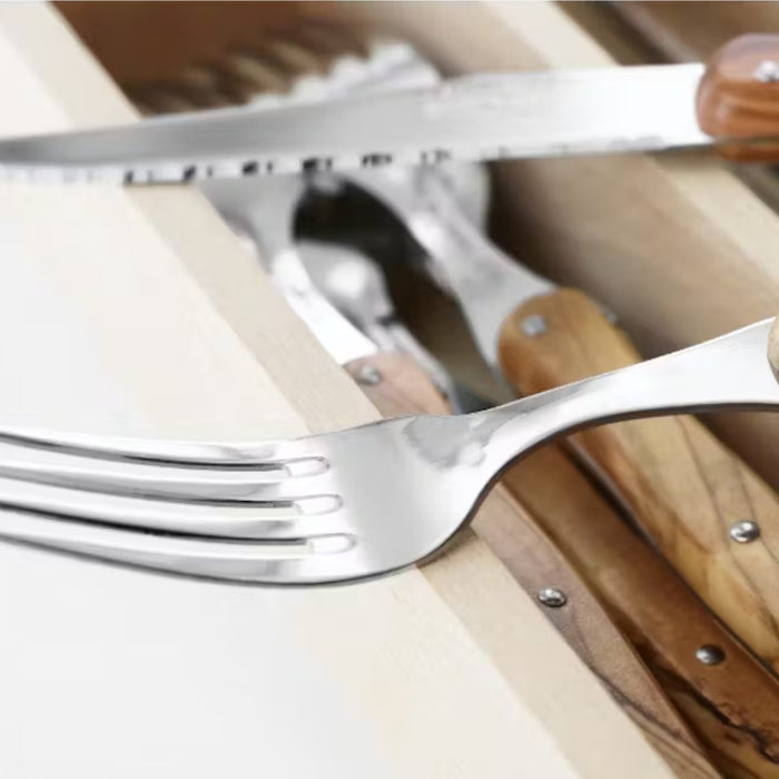 Andre Verdier 12 Piece Cutlery Set - Olive Wood