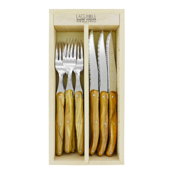 Andre Verdier 12 Piece Cutlery Set - Olive Wood