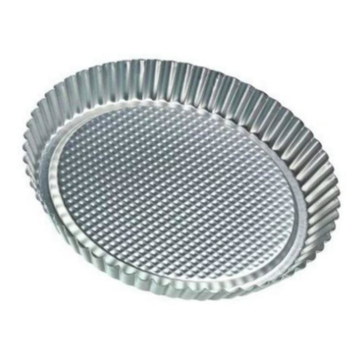 Zenker Silver Fruit Tart Tin with rolled edge 28cm