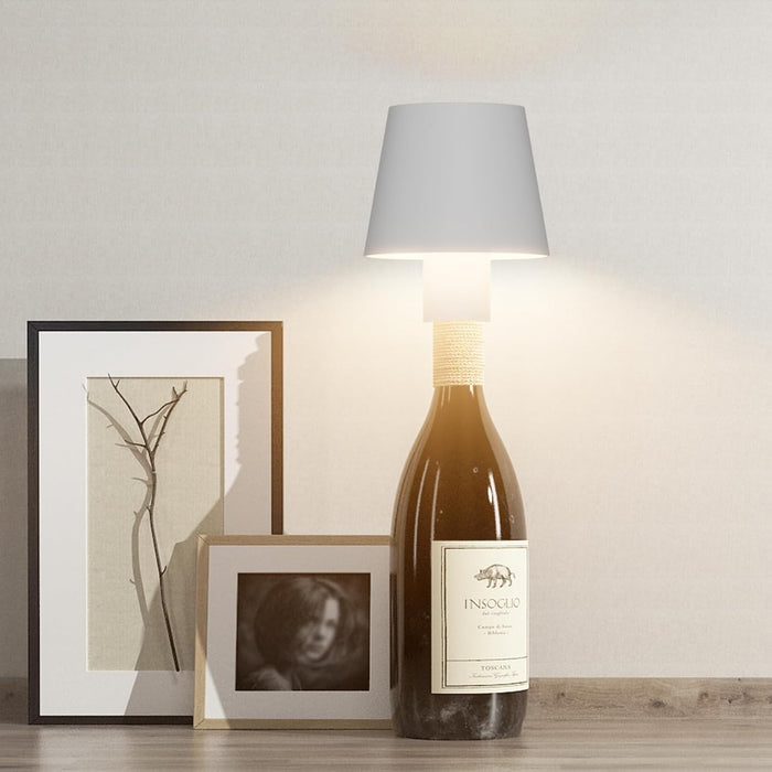 Portable and Rechargeable Black or White Bottle Topper Lamp