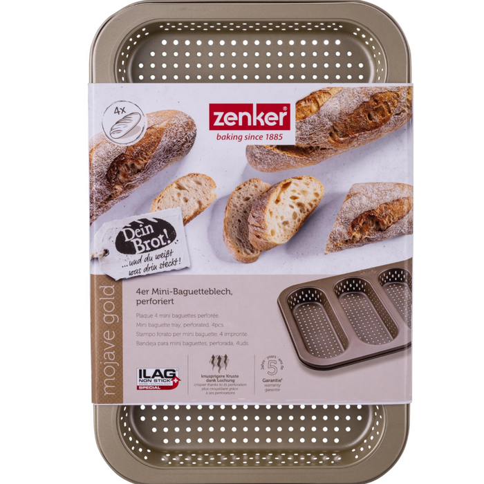 Zenker Mojave Gold 4pcs Perforated Mini Baguette Tray