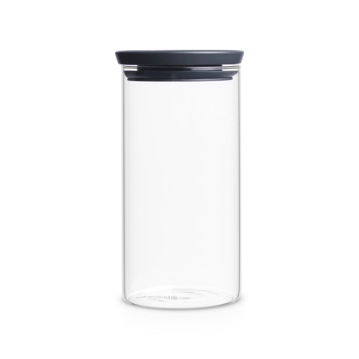 Brabantia Stackable Glass Jar 1.1 litre - Dark Grey Lid