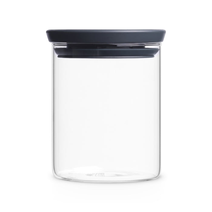 Brabantia Stackable Glass Jar 0.6 litre - Dark Grey Lid