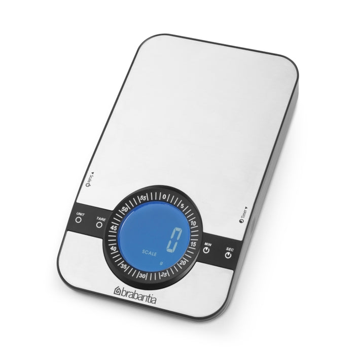 Brabantia Digital Kitchen Scale, Rectangular - Matt Steel