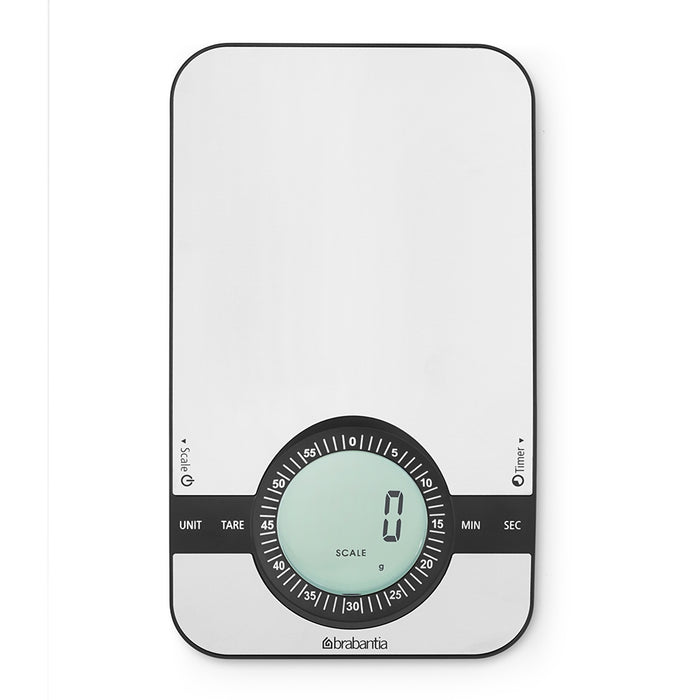 Brabantia Digital Kitchen Scale, Rectangular - Matt Steel