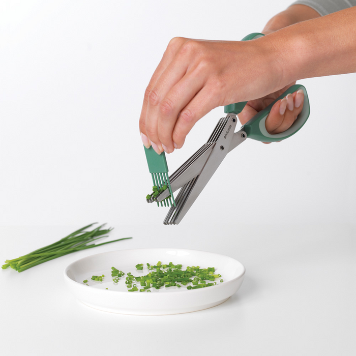 Brabantia Tasty+ Herb Scissors plus Cleaning Tool - Fir Green