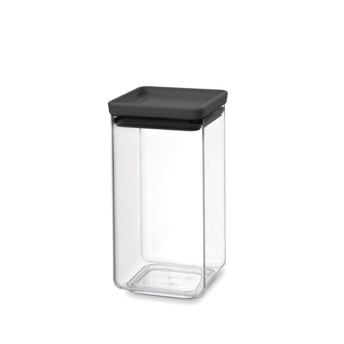 Brabantia Tasty+ Square Canister 1.6 litre - Dark Grey Lid