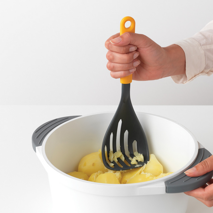 Brabantia Tasty+ Potato Masher plus Spoon - Honey Yellow