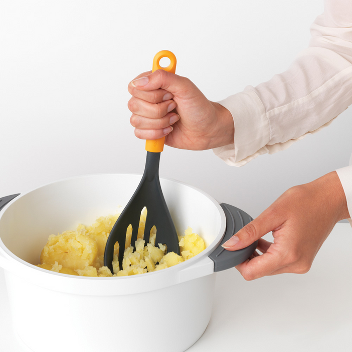 Brabantia Tasty+ Potato Masher plus Spoon - Honey Yellow