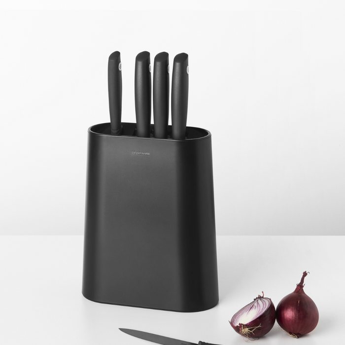 Brabantia Tasty+ Knife Block with 5 Knives - Dark Grey