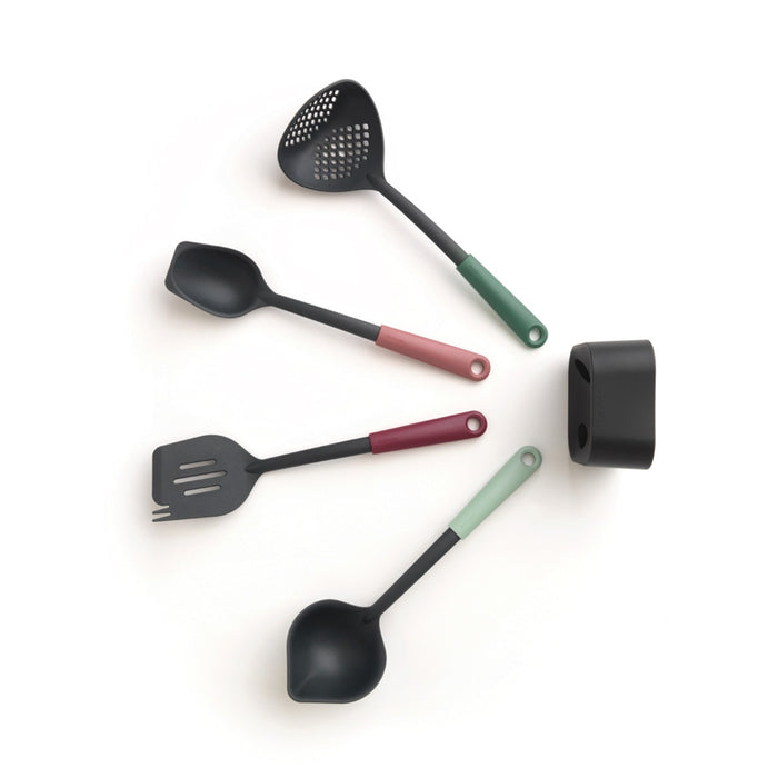 Brabantia Tasty+ Kitchen Utensils Set plus Stand - Mixed Colours