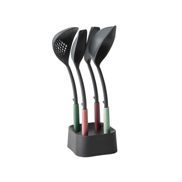 Brabantia Tasty+ Kitchen Utensils Set plus Stand - Mixed Colours