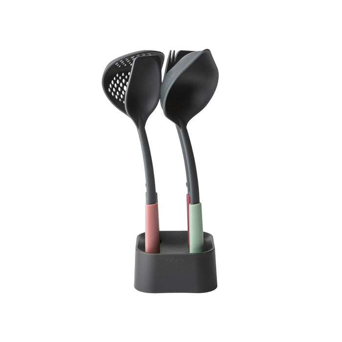 Brabantia Tasty+ Kitchen Utensils Set plus Stand - Mixed Colours