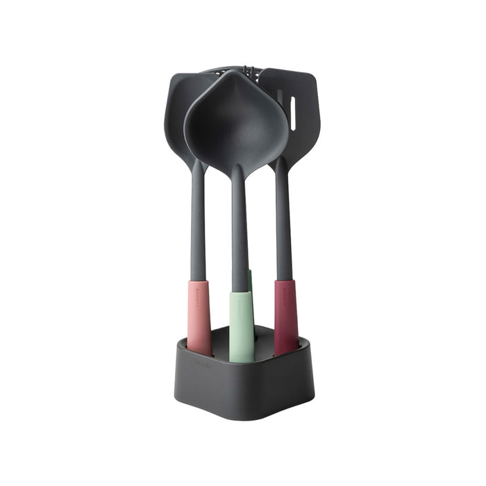 Brabantia Tasty+ Kitchen Utensils Set plus Stand - Mixed Colours