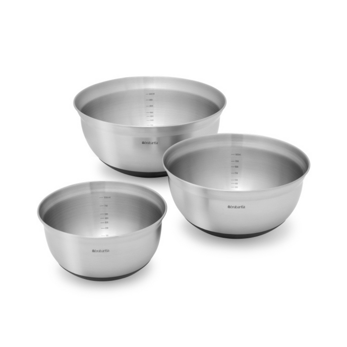 Brabantia Mixing Bowl Set (1L, 1.6L, 3L) Matt