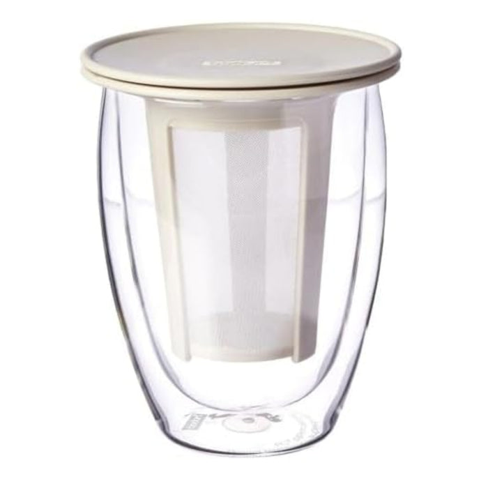 Bodum Tea for 1 Glass+Tea Strainer 350ml White