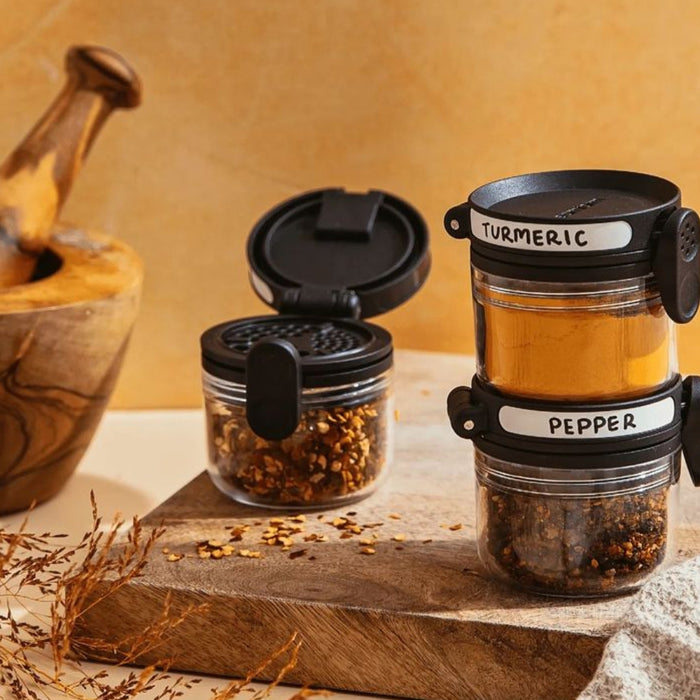 Dreamfarm Orlid Stackable Spice Jar Black Gourmet Gear