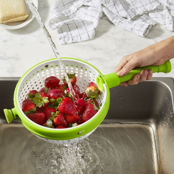 Dreamfarm Spina Straining Colander - Green & White