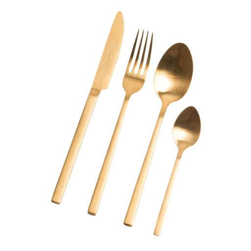 New York Gold Titanium Cutlery Set - 16 pcs - Gourmet Gear