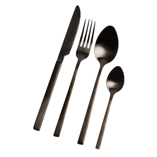 New York Black Titanium Cutlery Set - 16 pcs - Gourmet Gear