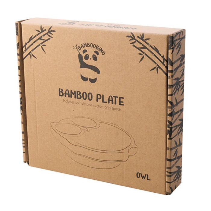 Bamboo Baby and Toddler Suction Owl Plate - Gourmet Gear