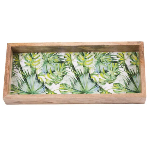 Green Leaves Slim Rectangular Tray - Gourmet Gear