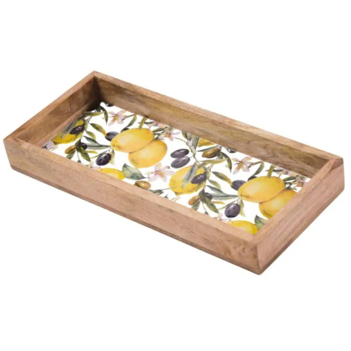 Lemon and Olive Slim Rectangular Tray - Gourmet Gear