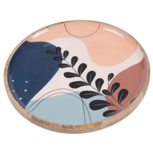 Round Leaf Pattern Wooden Platter - Gourmet Gear