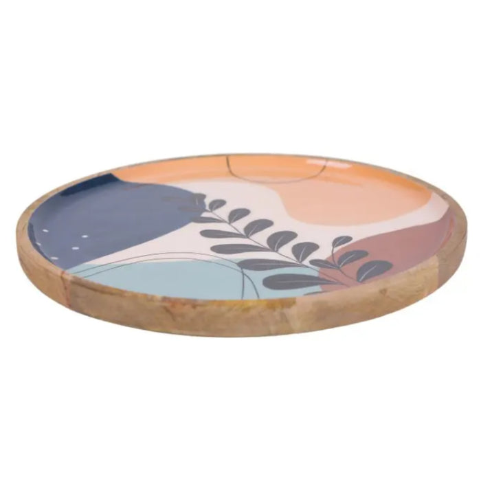 Round Leaf Pattern Wooden Platter - Gourmet Gear