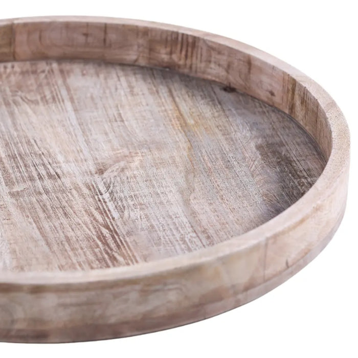 Sunset Glow Mango Wood Round Tray - Gourmet Gear