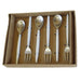 Triana White Gold Teaspoon and Fork Set - Set of 6 - Gourmet Gear