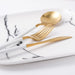 Dubai Gold and White Titanium Cutlery Set - 16 pcs - Gourmet Gear