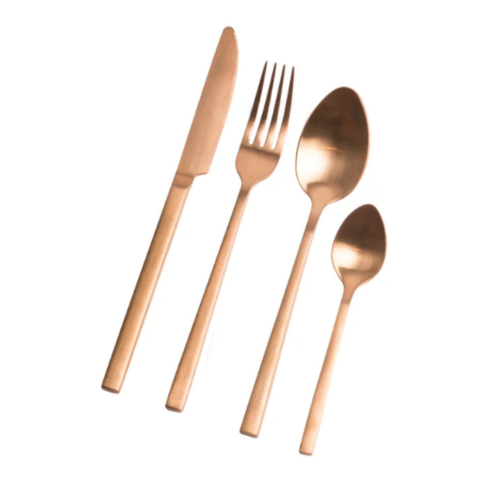 New York Rose Gold Titanium Cutlery Set - 16 pcs - Gourmet Gear